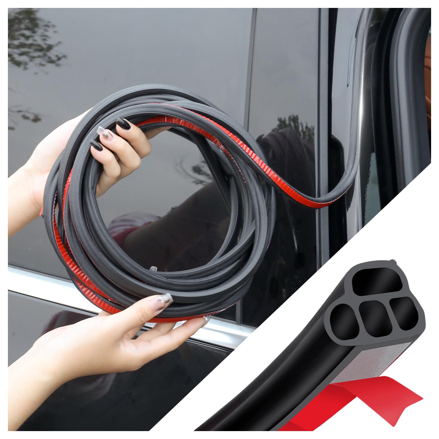 Car Door Rubber Seal Strip,Double Layer L Shape Automotive Weather Stripping